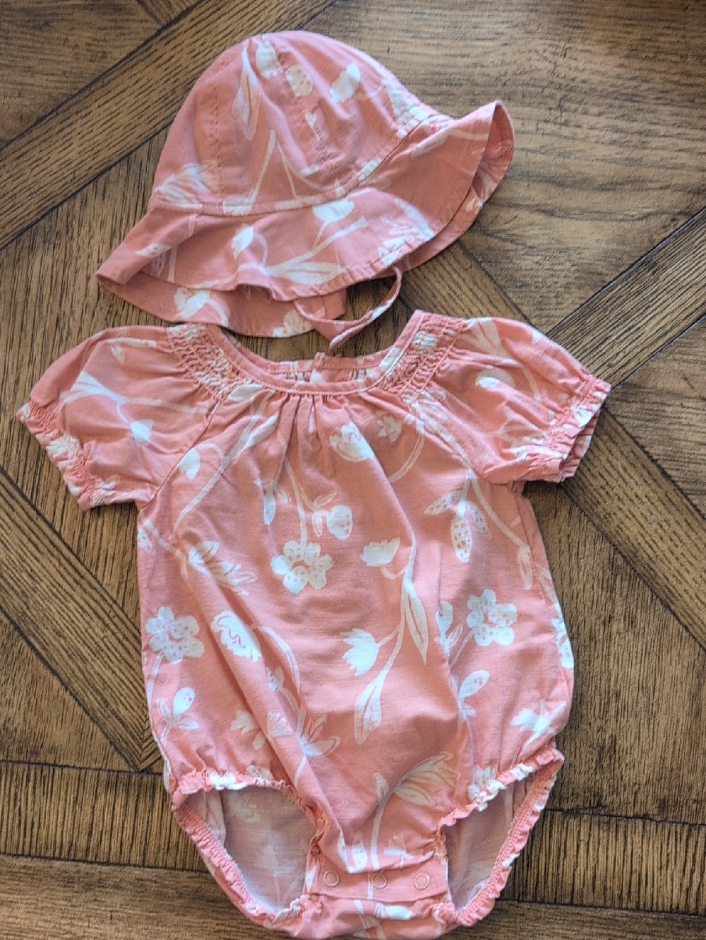 Carter's Pink Floral Infant Romper
